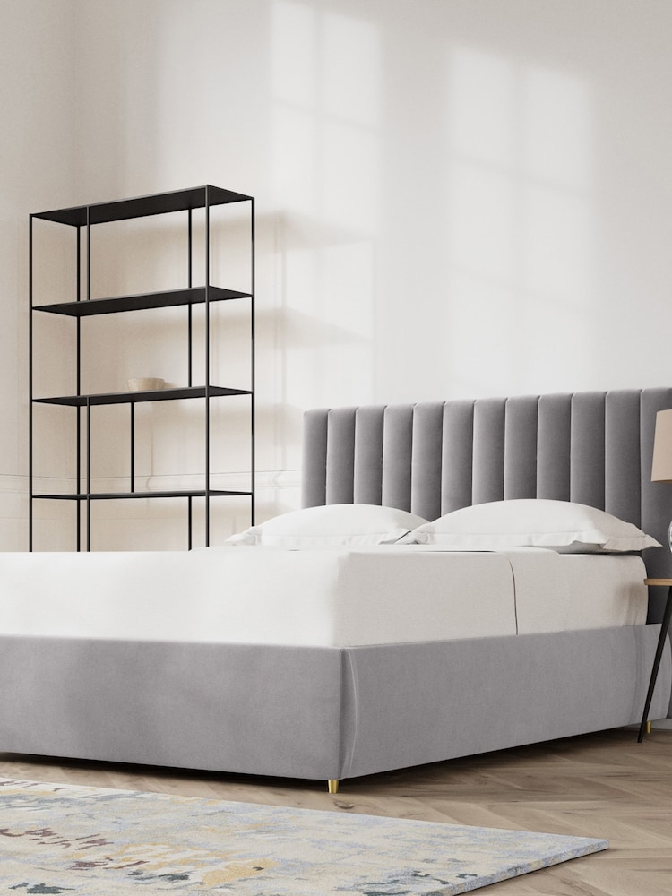 Swoon Easy Velvet Silver Grey Porlock Divan Bed - Image 2 of 8