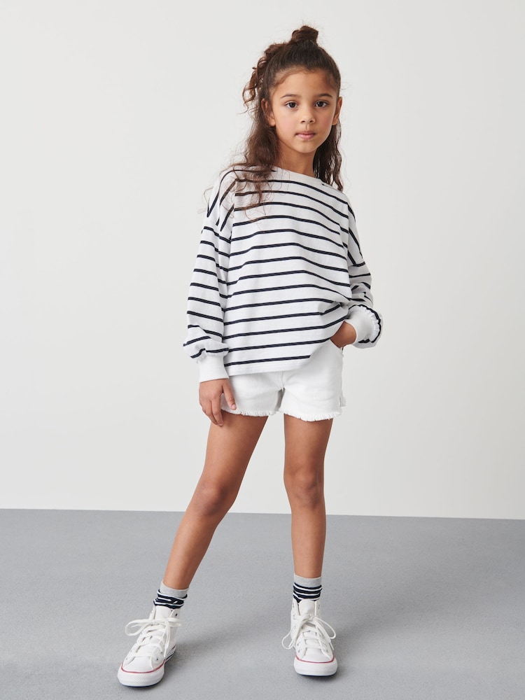 Blanco - Frayed Edge Denim Shorts (3-16yrs) - Imagen 2 de 6