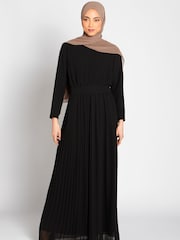 Aab Black Pleat Maxi Dress - Image 1 of 5