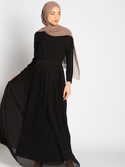 Aab Black Pleat Maxi Dress - Image 2 of 5