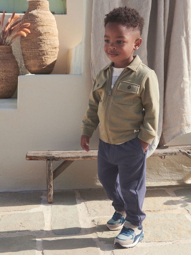 Green/Navy Blue Jersey Shirt and Jogger Set (3mths-7yrs) - Image 1 of 6