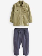 Green/Navy Blue Jersey Shirt and Jogger Set (3mths-7yrs) - Image 5 of 6