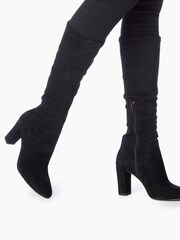 Dune London Black Siren Stretch Knee High Boots - Image 1 of 5