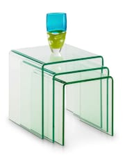 Julian Bowen Clear Amalfi Tempered Glass Nest of 3 Tables - Image 1 of 1