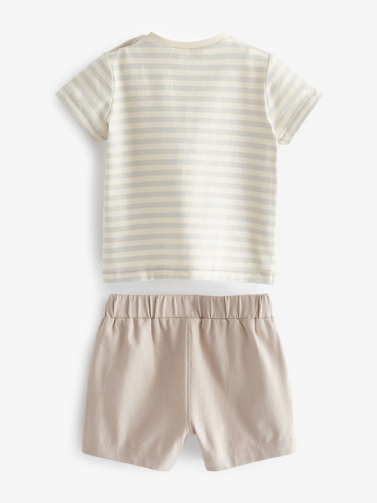 Stone Natural Elephant Baby T-Shirt And Shorts 2 Piece Set - Image 4 of 4