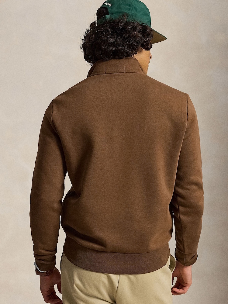 Polo Ralph Lauren Brown Polo Sport Fleece Quater Zip Sweatshirt - Image 2 of 6