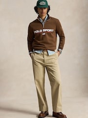 Polo Ralph Lauren Brown Polo Sport Fleece Quater Zip Sweatshirt - Image 5 of 6