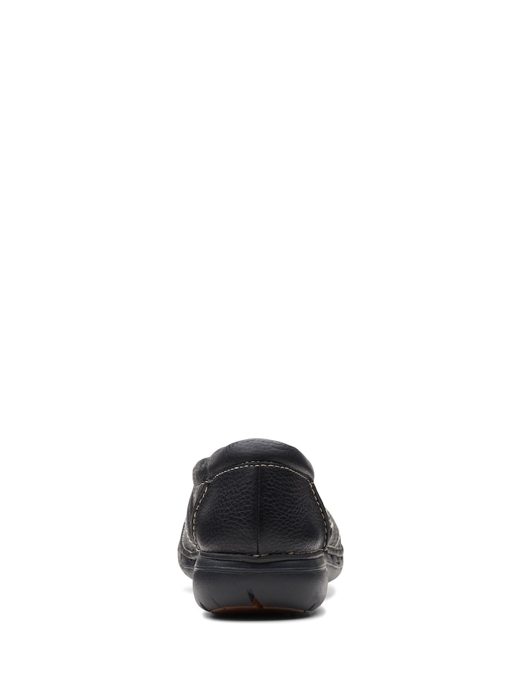 Clarks Black Leather Un Loop Stride Shoes - Image 2 of 7