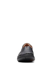 Clarks Black Leather Un Loop Stride Shoes - Image 5 of 7