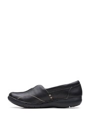 Clarks Black Leather Un Loop Stride Shoes - Image 7 of 7