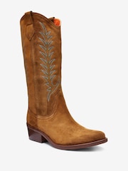 Penelope Chilvers Goldie Embroidered Cowboy Brown Boots - Image 10 of 16