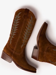 Penelope Chilvers Goldie Embroidered Cowboy Brown Boots - Image 11 of 16