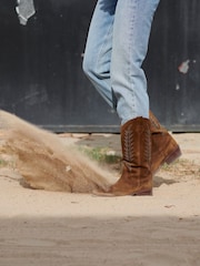 Penelope Chilvers Goldie Embroidered Cowboy Brown Boots - Image 6 of 16