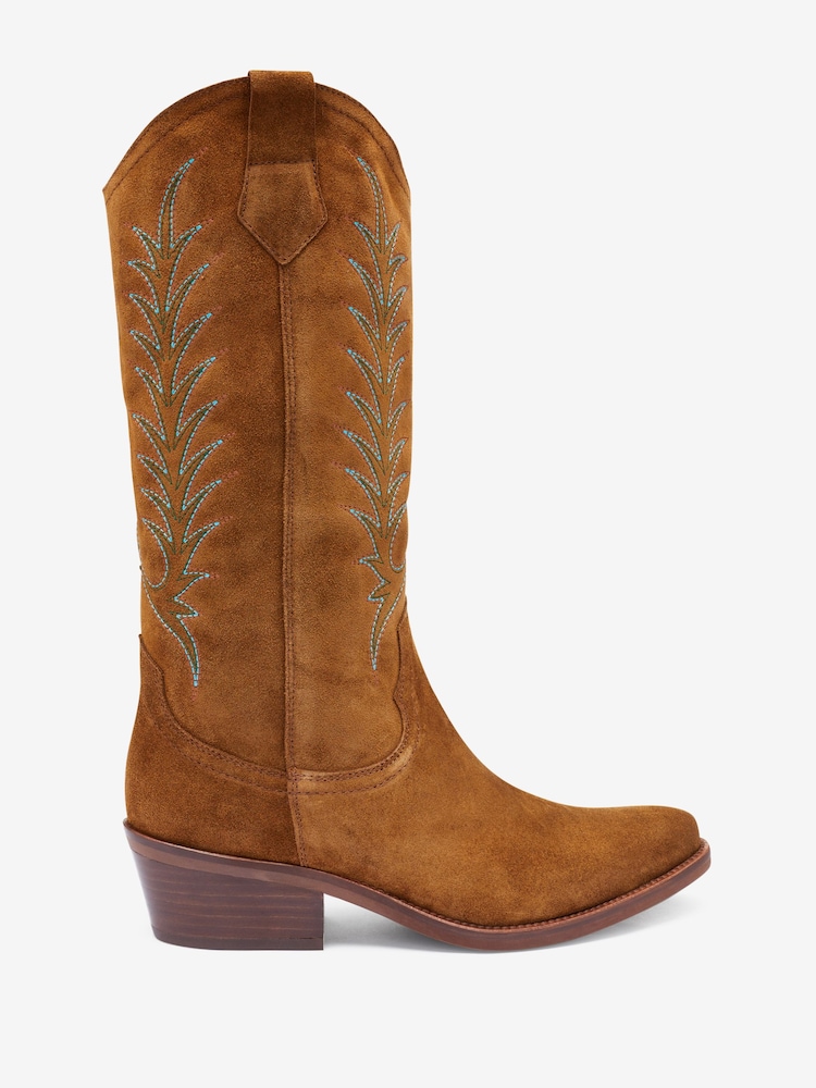 Penelope Chilvers Goldie Embroidered Cowboy Brown Boots - Image 9 of 16