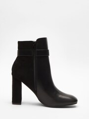 Quiz Black Buckle Heel Boot - Image 3 of 6