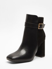 Quiz Black Buckle Heel Boot - Image 4 of 6