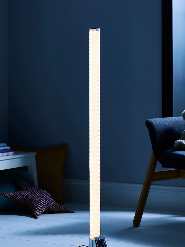 glow Chrome Shimmer Cylinder Floor Lamp - Image 1 of 9