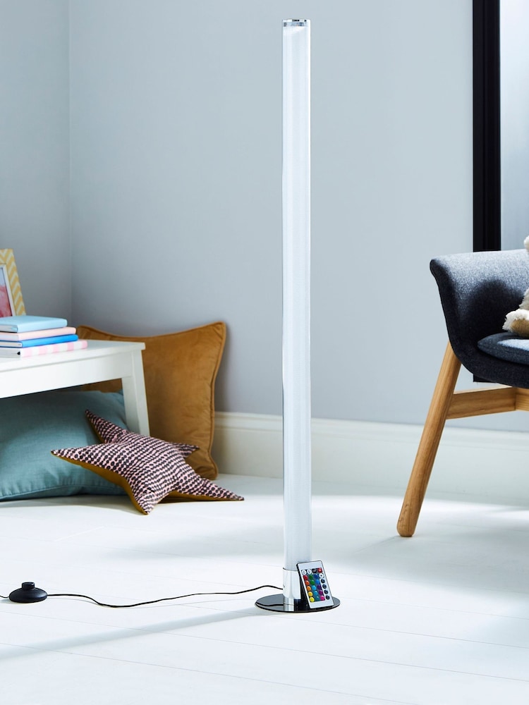 glow Chrome Shimmer Cylinder Floor Lamp - Image 2 of 9