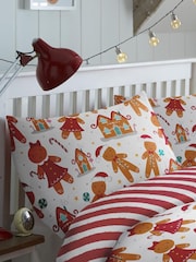 Fusion Red Fusion Gingerbread Christmas Duvet Cover and Pillowcase Set - Image 2 of 3