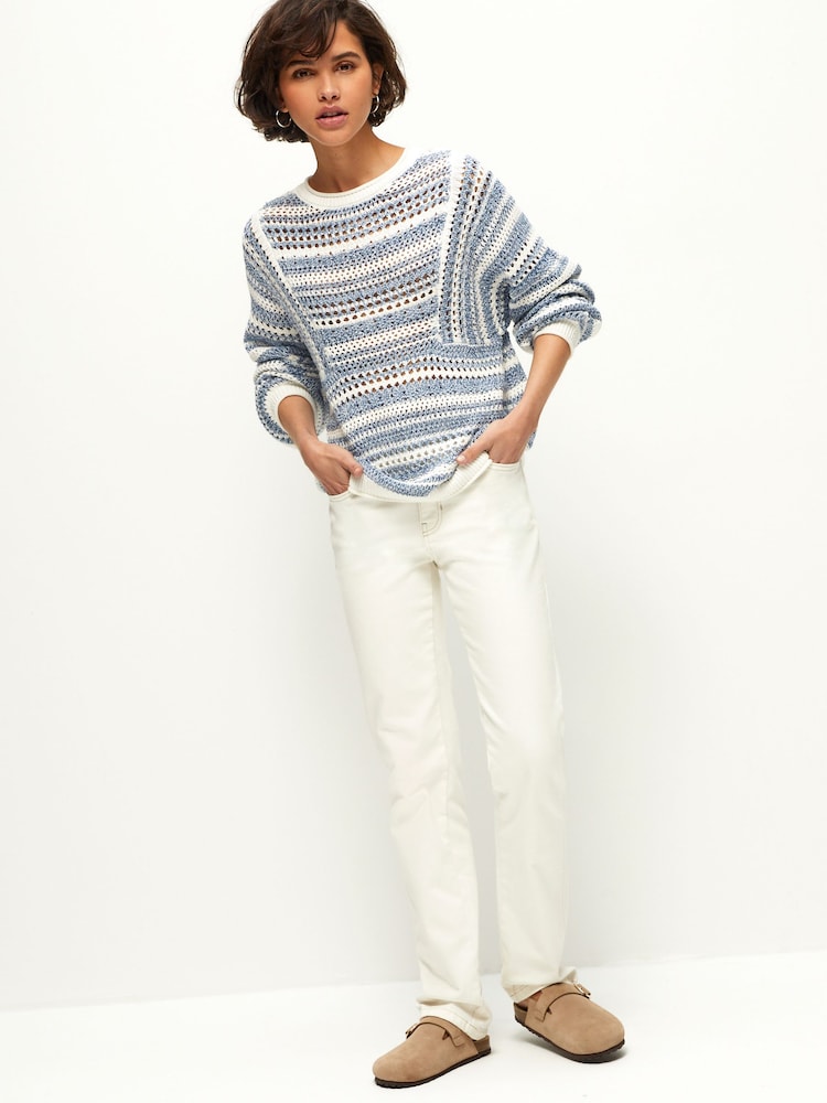 Blue Stitch Detail Long Sleeve Jumper - Image 2 of 7