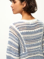 Blue Stitch Detail Long Sleeve Jumper - Image 5 of 7