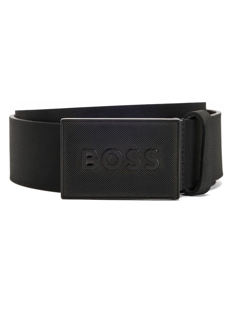 BOSS Black Icon Buckle Leather Belt - Image 1 of 5