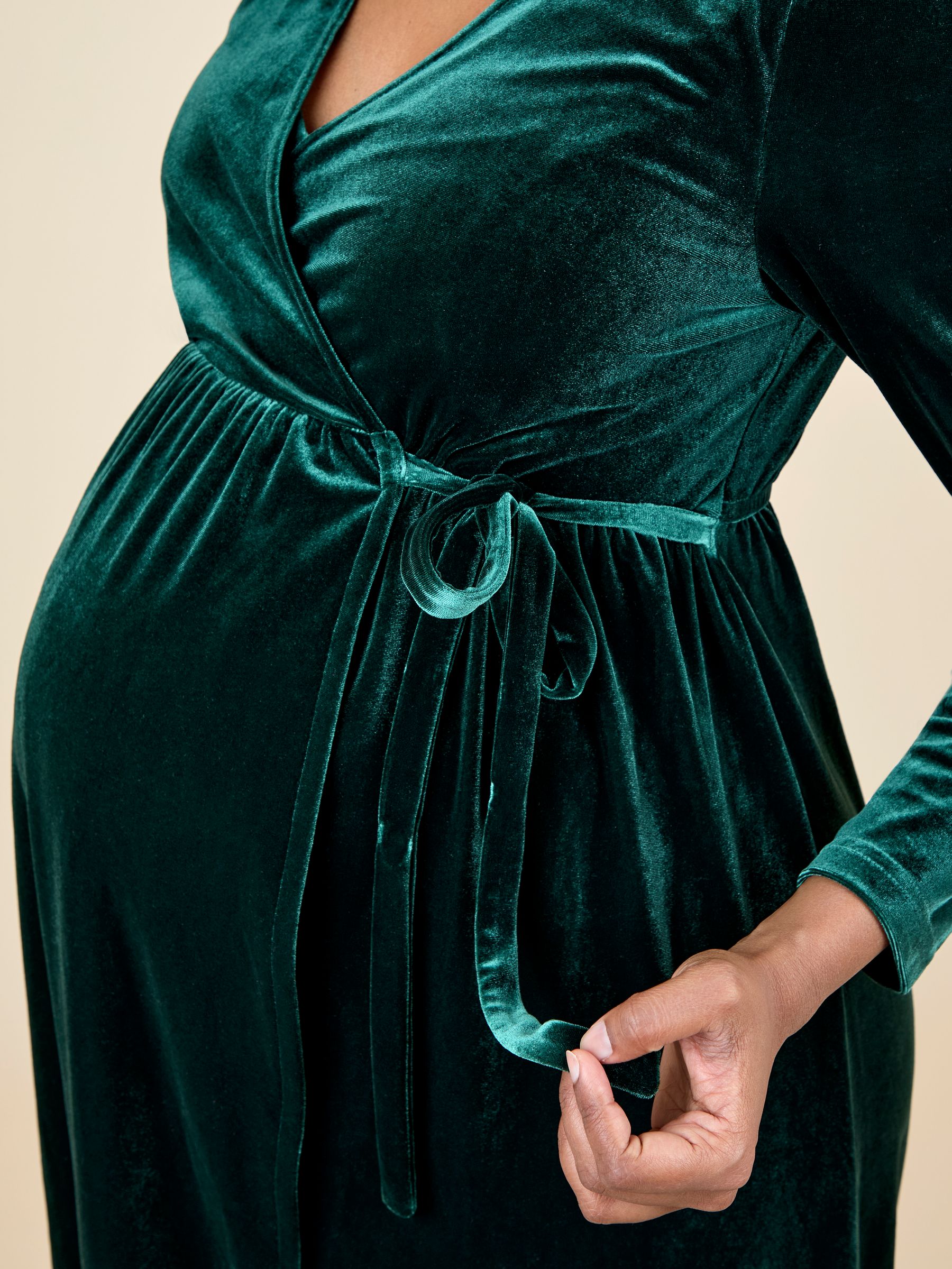 Buy JoJo Maman Bébé Green Velvet V-Neck Maternity & Nursing Wrap