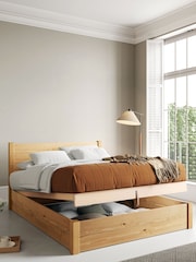 Get Laid Beds Honey Ottoman Storage Square Leg Solid Wood Bed - Image 1 of 4