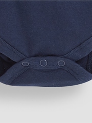 JoJo Maman Bébé Navy Blue Plain Long Sleeve Polo Shirt Bodysuit - Image 3 of 3