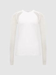 Reiss Ivory Maria Sheer Twist Front Jumper - Image 2 of 7