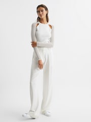 Reiss Ivory Maria Sheer Twist Front Jumper - Image 3 of 7