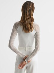 Reiss Ivory Maria Sheer Twist Front Jumper - Image 5 of 7