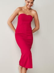 Red Strapless Fitted Dress - Image 2 of 5