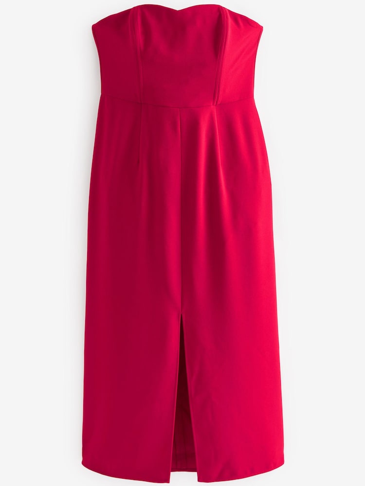 Red Strapless Fitted Dress - Image 5 of 5