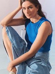 Mid Blue Tiered Maxi Denim Skirt - Image 2 of 9