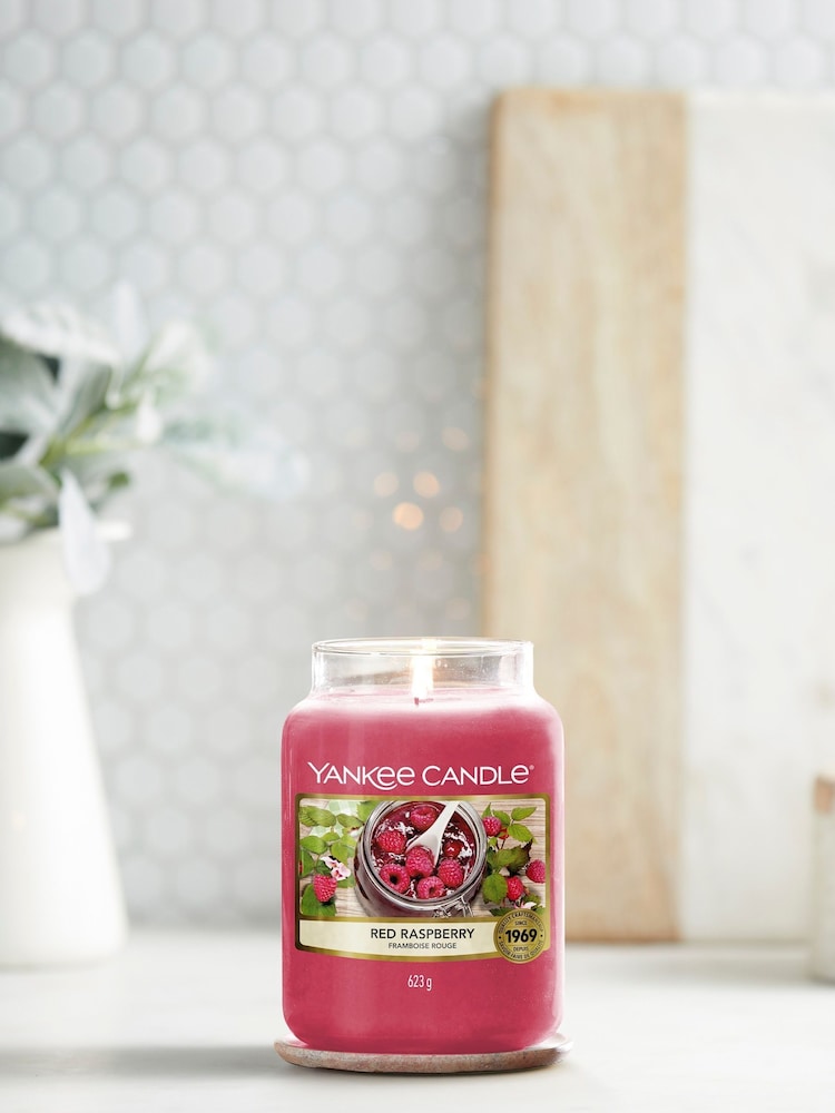 Yankee Candle Pink Large Jar Red Raspberry Candle - Image 1 of 3