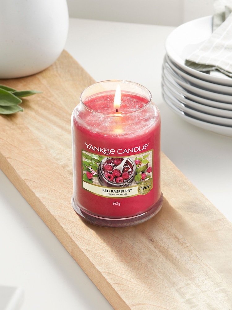 Yankee Candle Pink Large Jar Red Raspberry Candle - Image 2 of 3