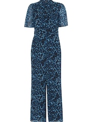 Whistles Blue Brushed Print Jumpsuit - Image 4 of 4