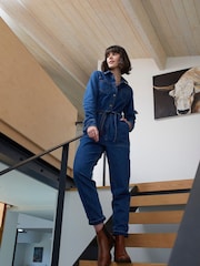 FatFace Blue Imogen Boilersuit - Image 1 of 2