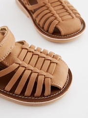Tan Brown Standard Fit (F) Leather Sandals - Image 3 of 6