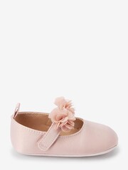 Satin, pink - Bridesmaid Collection Corsage Baby Shoes (0-18mths) - Bild 1 von 5
