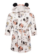 Brand Threads White Disney Minnie Mouse Girls Hooded Dressing Gown - Image 4 of 4