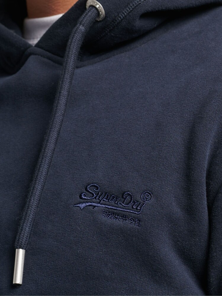 Bleu marine éclipse - Sweat à capuche brodé Superdry coton vintage à logo - Image 5 of 6