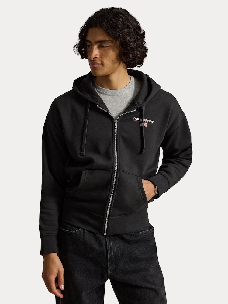 Polo Ralph Lauren Black Polo Sport Fleece Zip Through Hoodie - Image 1 of 6