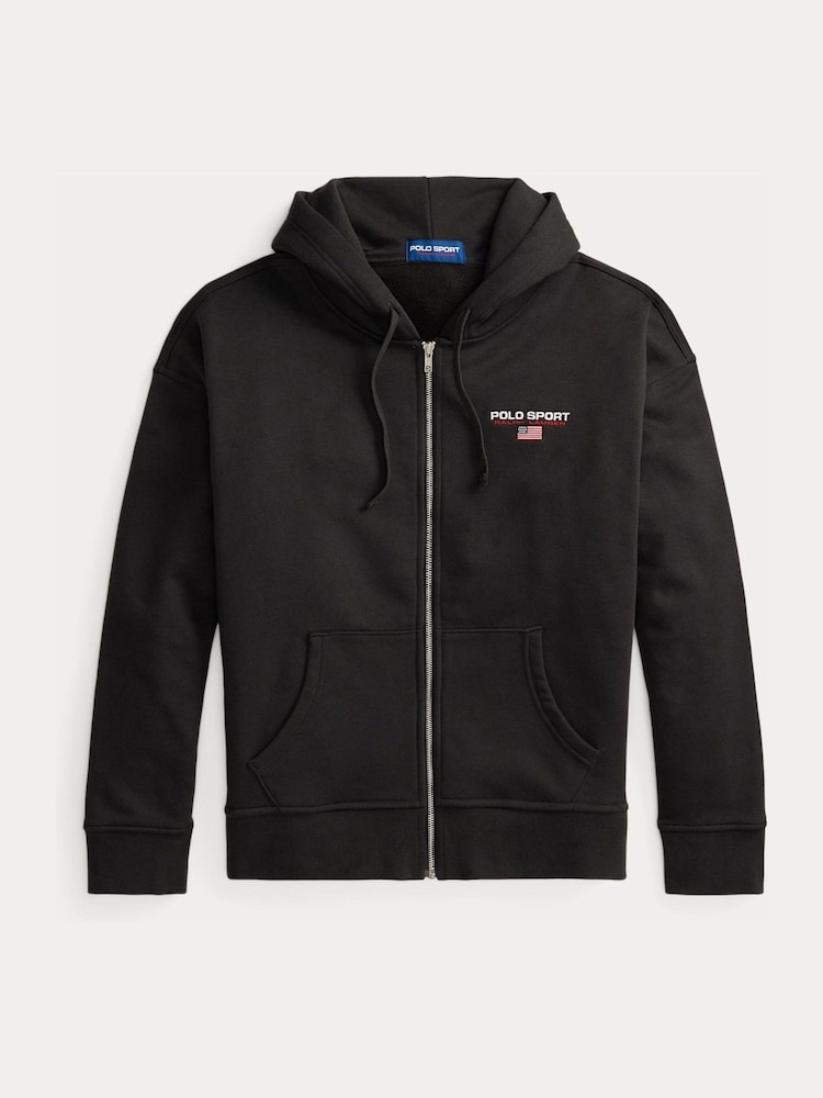 Polo Ralph Lauren Black Polo Sport Fleece Zip Through Hoodie - Image 6 of 6