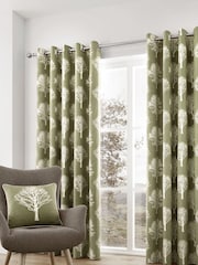 Fusion Green Woodland Eyelet Curtains - Image 1 of 3