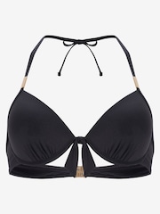 Mint Velvet Black Lightly Padded Cupped Hardware Bikini Top - Image 3 of 5