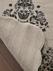 Rockett St George Cream Folk Floral 100% Cotton Rug - Image 2 of 2