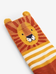 JoJo Maman Bébé Orange 3-Pack Safari Socks - Image 2 of 2