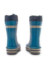 أزرق - Start-Rite Big Little Puddle Tie Up Cosy Lined Wellies - صورة 4 من 5